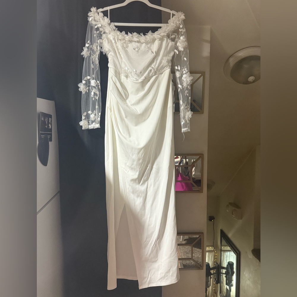Elegant White Floral Gown